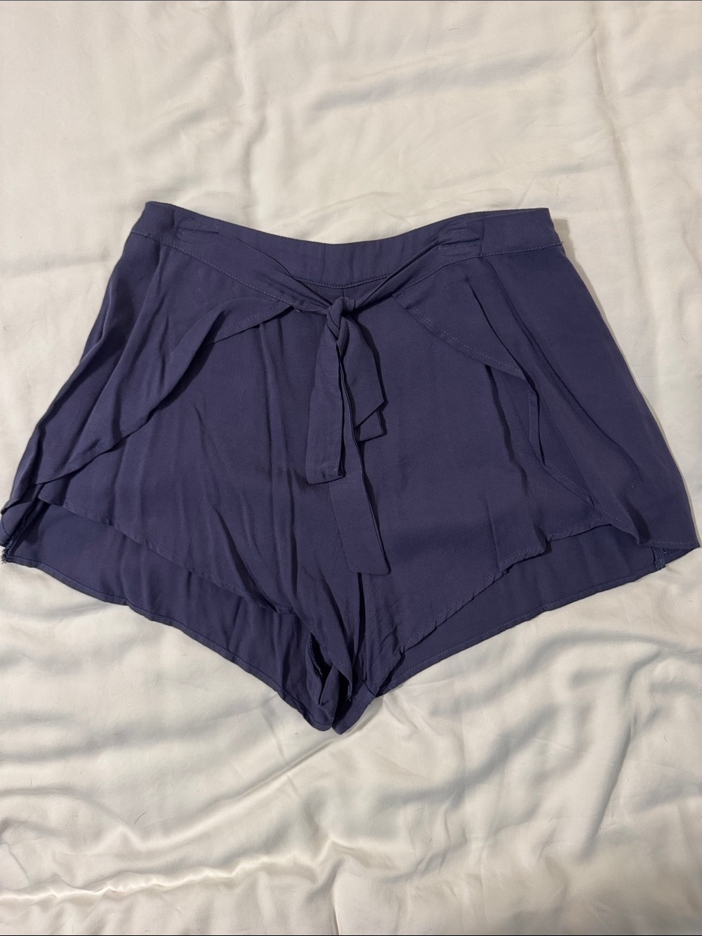American Threads Purple Tie-Front Flow Skort